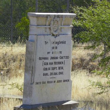 COETZEE Hermina Johana nee VAN HEERDEN 1874-1941