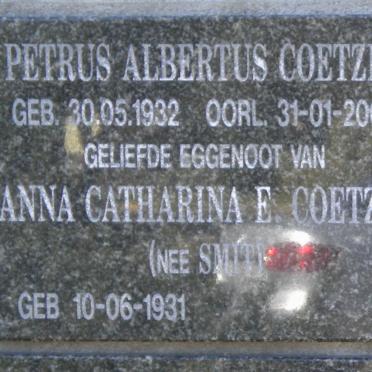 COETZEE Petrus Albertus 1932-2006 &amp; Anna Catharina E. SMIT 1931-