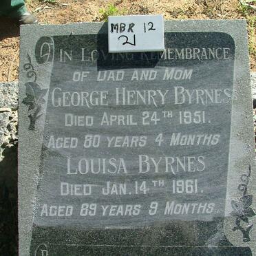 BYRNES George Henry -1951 &amp; Louisa -1961