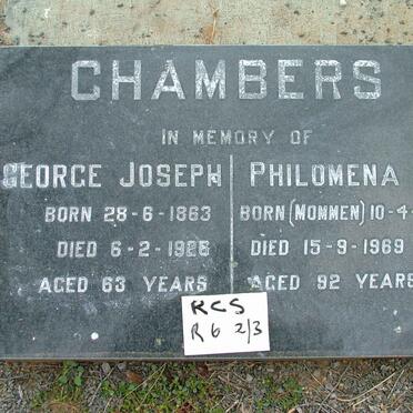 CHAMBERS George Joseph 1863-1926 &amp; Philomena MOMMEN 1877-1969