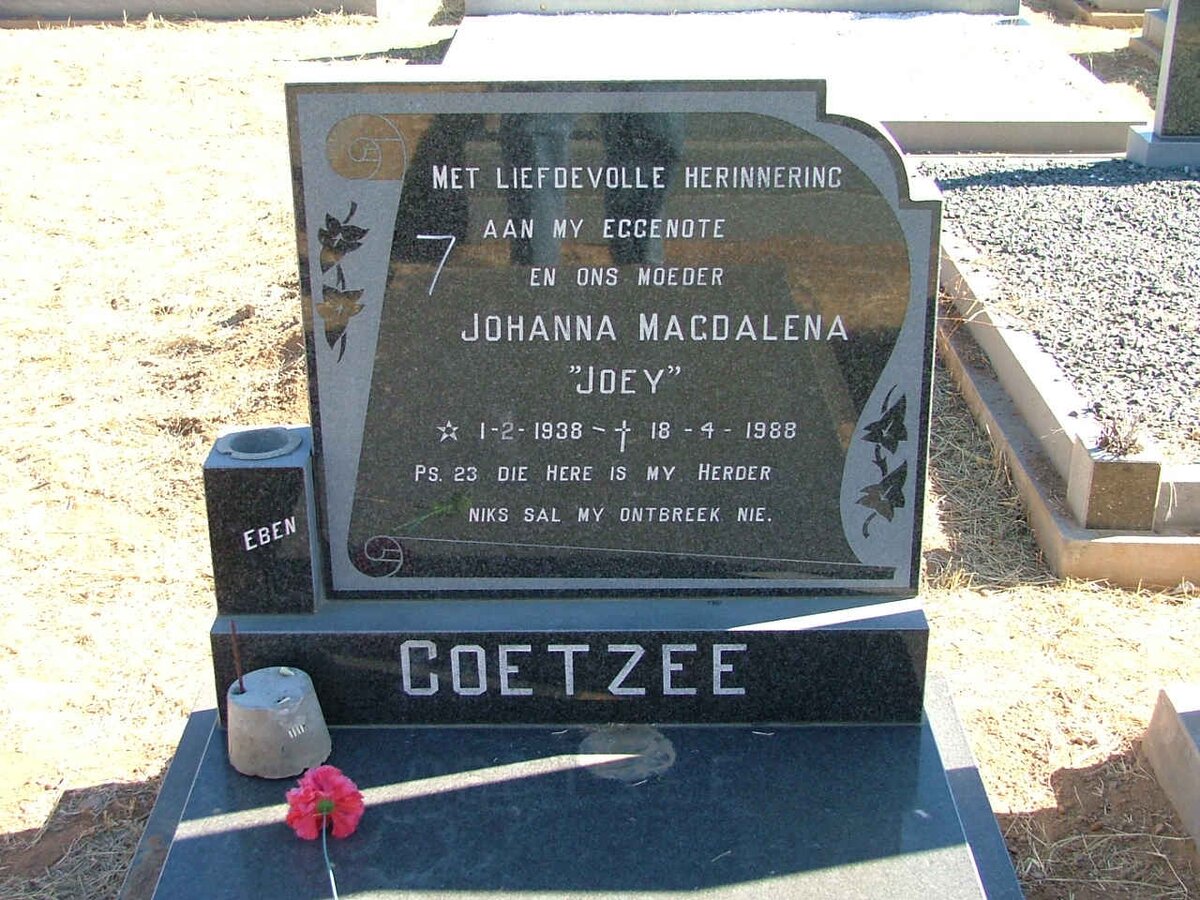 COETZEE Johanna Magdalena 1938-1988