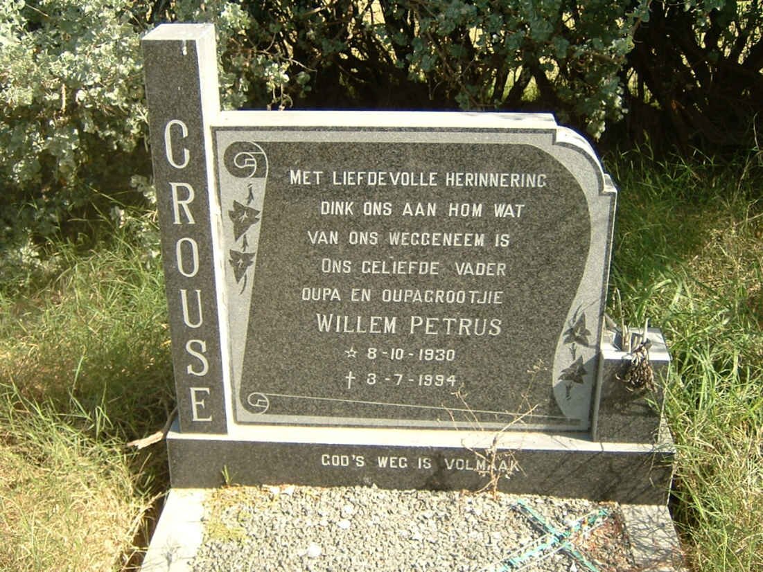 CROUSE Willem Petrus 1930-1994