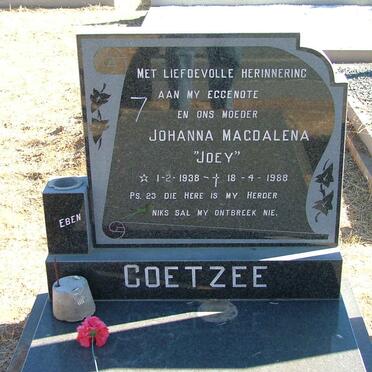 COETZEE Johanna Magdalena 1938-1988