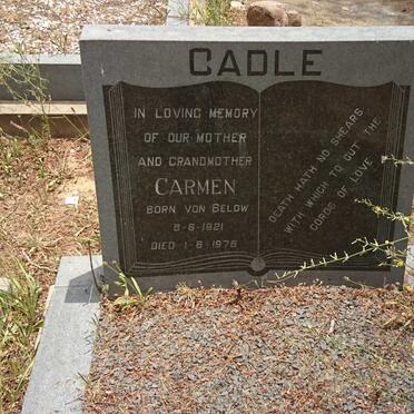 CADLE Carmen nee VON BELOW 1921-1976