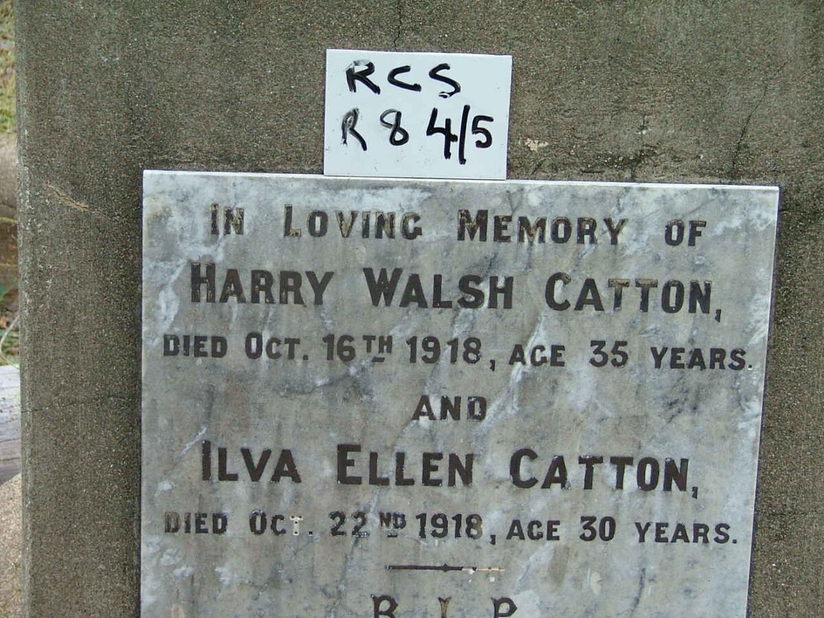 CATTON Harry Walsh -1918 &amp; Ilva Ellen -1918