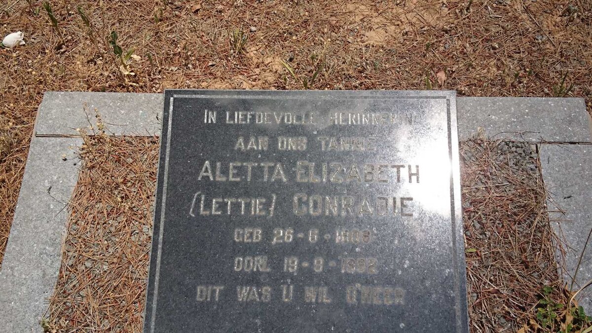 CONRADIE Aletta Elizabeth 1908-1992