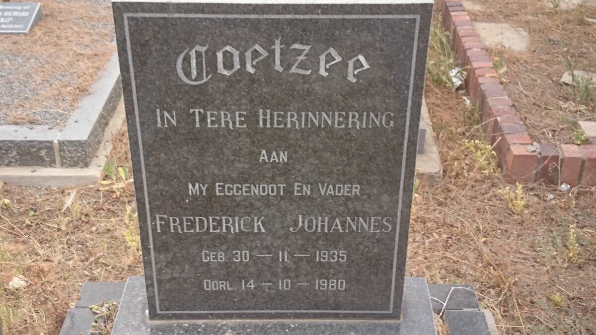 COETZEE Frederick Johannes 1935-1980