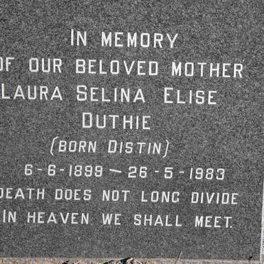 DUTHIE Laura Selina Elise nee DISTIN 1899-1983