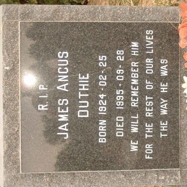 DUTHIE James Angus 1924-1995