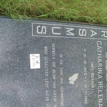 ERASMUS Catharina Helena nee BEKKER 1926-1996