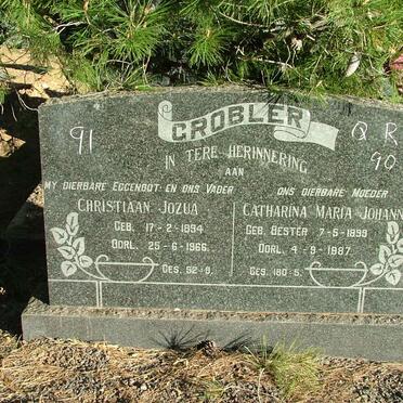 GROBLER Christiaan Jozua 1894-1966 &amp; Catharina Maria Johanna BESTER 1899-1987
