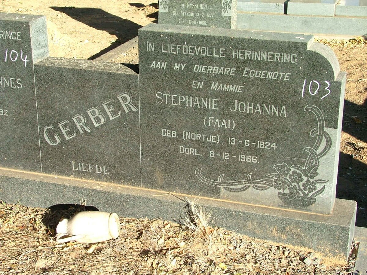 GERBER Stephanie Johanna nee NORTJE 1924-1966