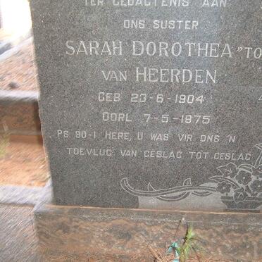 HEERDEN Sarah Dorothea, van 1904-1975