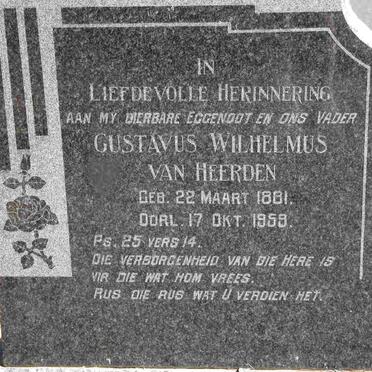 HEERDEN Gustavus Wilhelmus, van 1881-1959