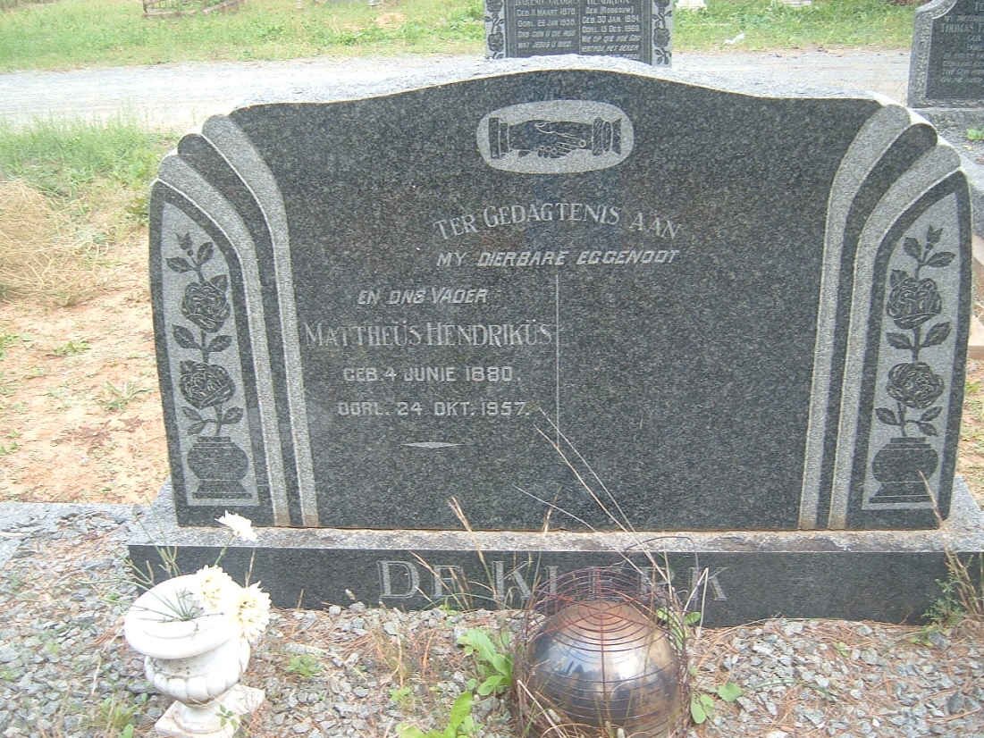 KLERK Mattheus Hendrikus, de 1880-1957