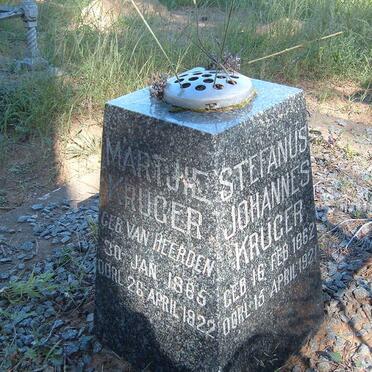 KRUGER Stefanus Johannes 1862-1921 &amp; Martjie VAN HEERDEN 18?5-1922