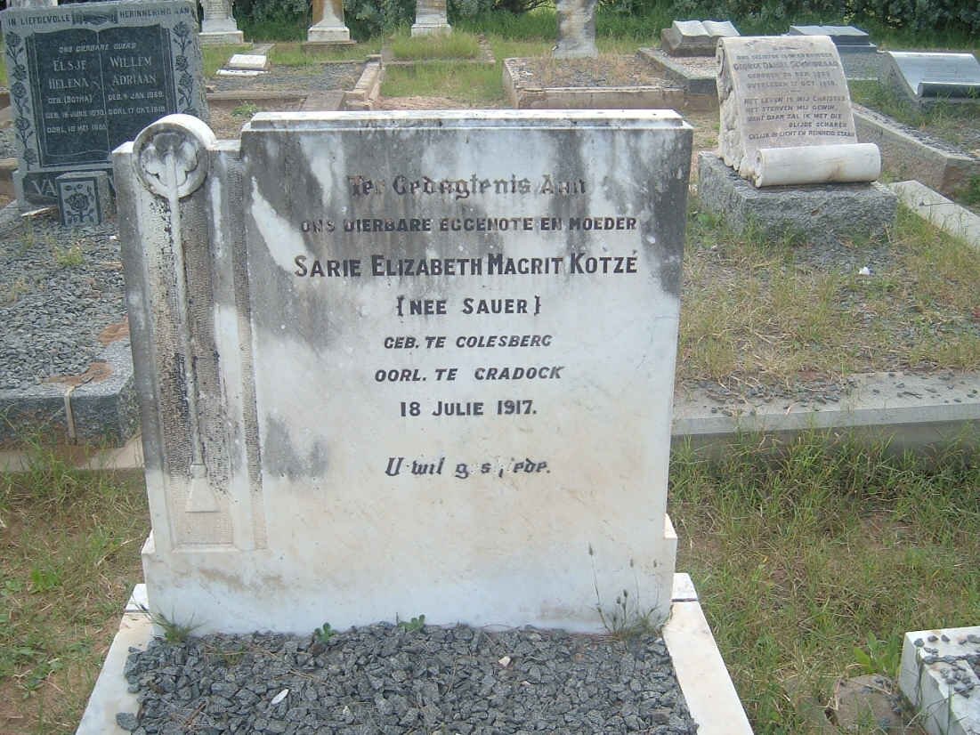 KOTZÉ Sarie Elizabeth Magrit nee SAUER -1917