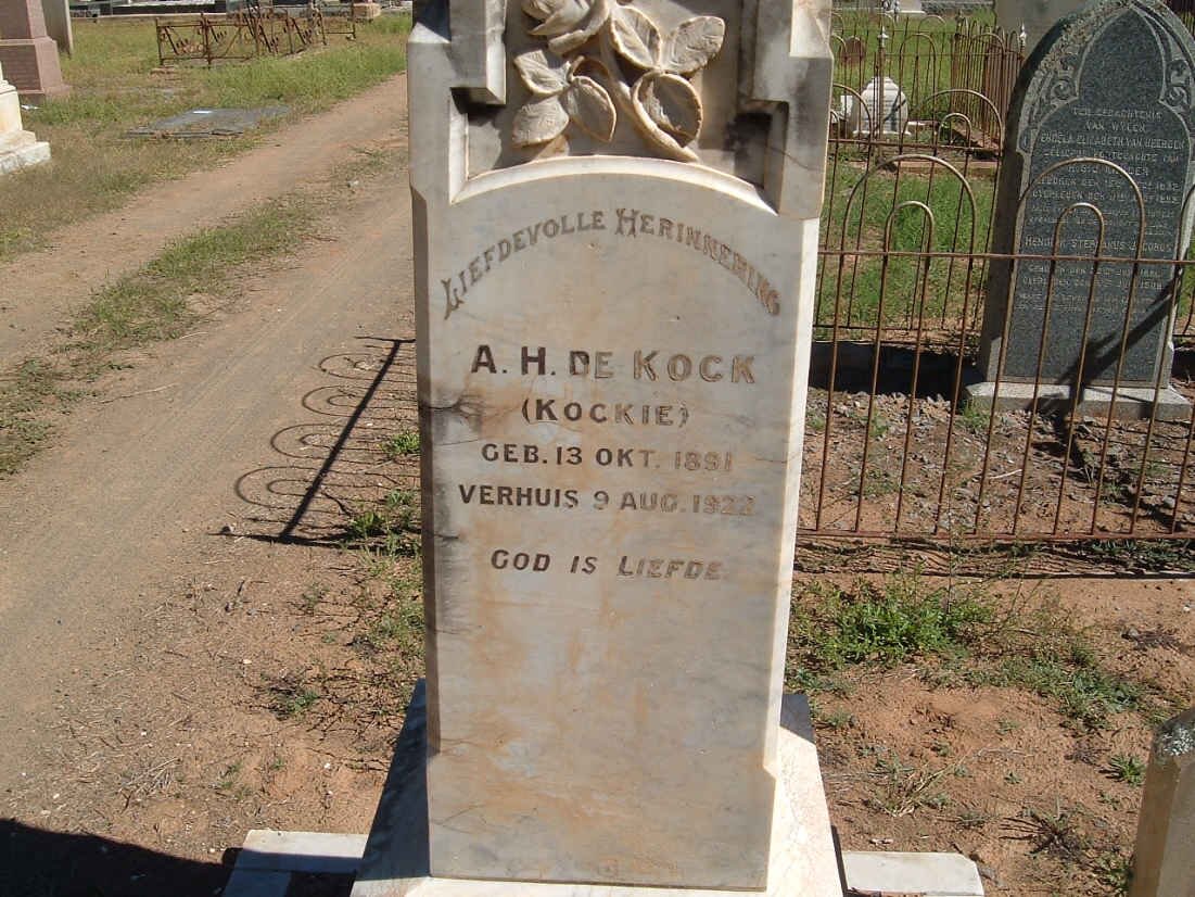 KOCK A.H., de 1891-1932