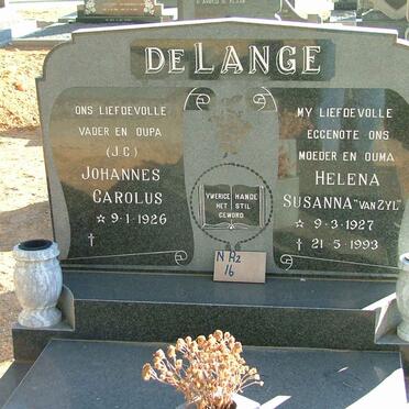 LANGE Johannes Carolus, de 1926- &amp;  Helena Susanna VAN ZYL 1927-1993