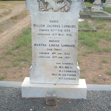 LOMBARD Willem Jacobus 1854-1913 &amp; Martha Louisa SMIT 1858-1925