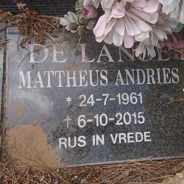 LANGE Mattheus Andries, de 1961-2015
