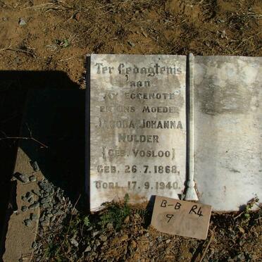 MULDER Jacoba Johanna nee VOSLOO 1868-1940