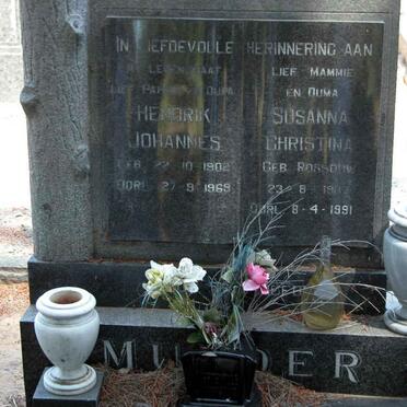 MULDER Hendrik Johannes 1902-1969 &amp; Susanna Christina ROSSOUW 19??-1991