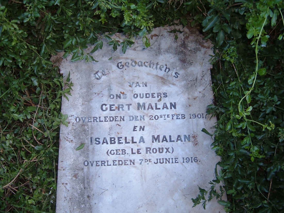 MALAN Gert -1901 &amp; Isabella LE ROUX -1916