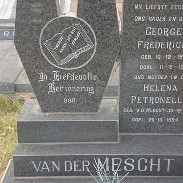 MESCHT George Frederick, van der 1912-1986 &amp; Helena Petronella V.D. MESCHT 1921-1994