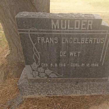 MULDER Frans Engelbertus de Wet 1916-1966