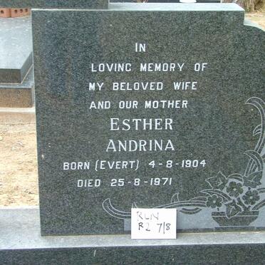 MULLER Esther Andrina nee EVERT 1904-1971