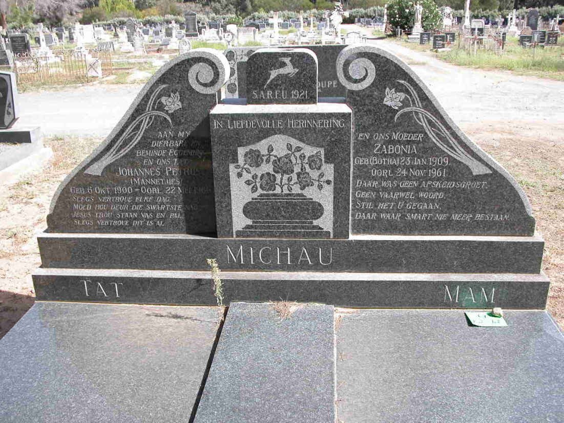 MICHAU Johannes Petrus 1900-1960 &amp; Zabonia BOTHA 1909-1961_1
