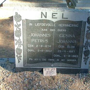 NEL Johannes Petrus 1874-1942 &amp; Gesina Johanna BLOM 1887-1963