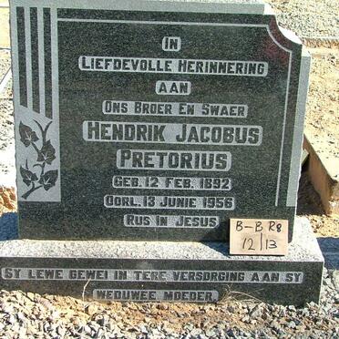 PRETORIUS Hendrik Jacobus 1892-1956