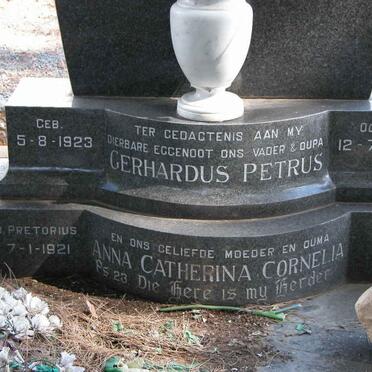 PRETORIUS Gerhardus Petrus 1923-1977 &amp; Anna Catherina Cornelia 1921-