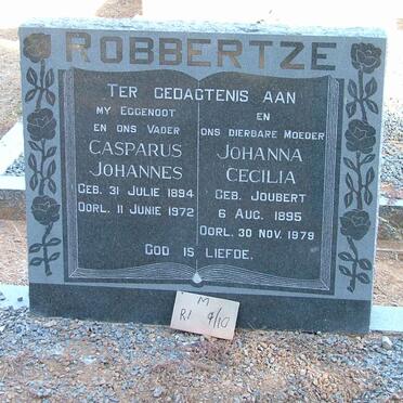 ROBBERTZE Casparus Johannes 1894-1972 &amp; Johanna Cecilia JOUBERT 1895-1979