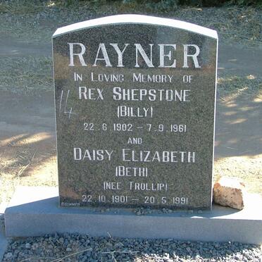 RAYNER Rex Shepstone 1902-1961 &amp; Daisy Elizabeth TROLLIP 1901-1991