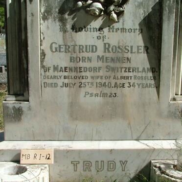 ROSSLER Gertrud nee MENNEN -1940
