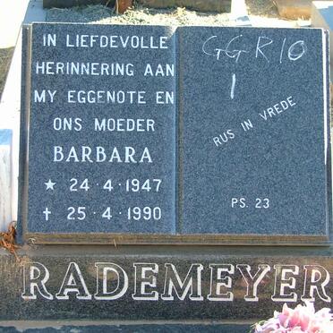RADEMEYER Barbara 1947-1990