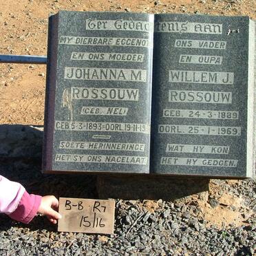 ROSSOUW Willem J. 1889-1969 &amp; Johanna M. NEL 1893-1981