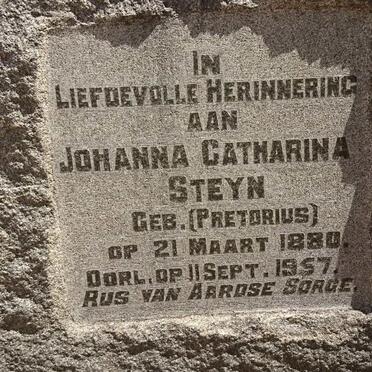 STEYN Johanna Catharina nee PRETORIUS 1880-1957