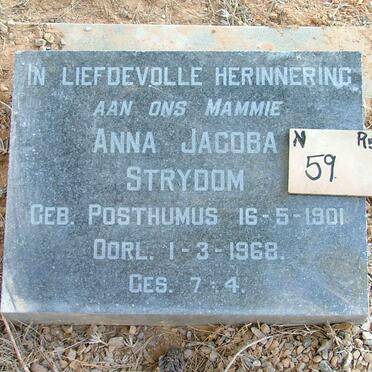 STRYDOM Anna Jacoba nee POSTHUMUS 1901-1968