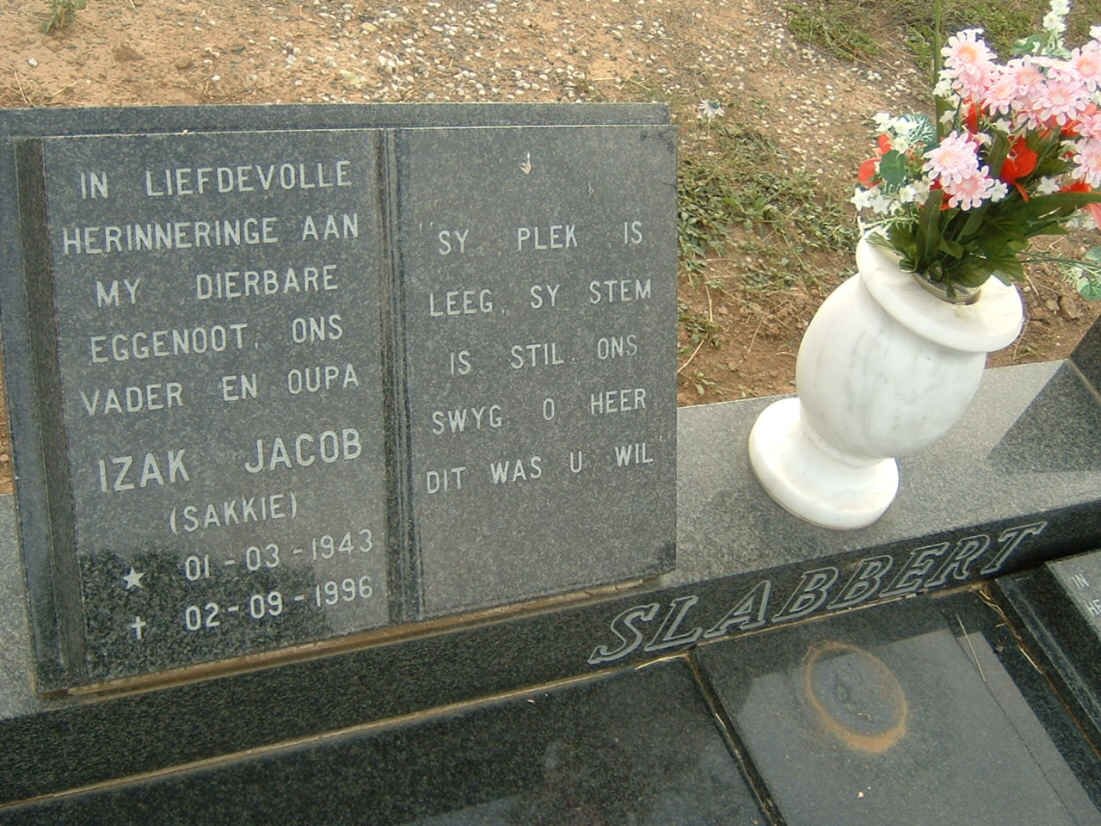 SLABBERT Izak Jacob 1943-1996 &amp; Hester Cornelia 1953- :: SLABBERT Stephanus Johannes Fanie 1972-1987