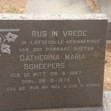 SCHEEPERS Catherina Maria nee DE WITT 1887-1976