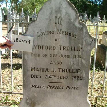 TROLLIP Lydford -1909 &amp; Maria J. -1929