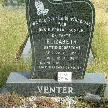 VENTER Elizabeth 1927-1984