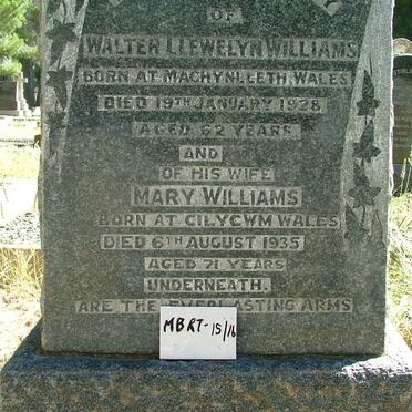 WILLIAMS Walter Llewelyn -1928 &amp; Mary - 1935