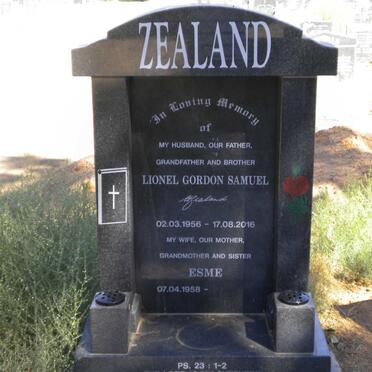 ZEALAND Lionel Gordon Samuel 1956-2016 &amp; Esme 1958-