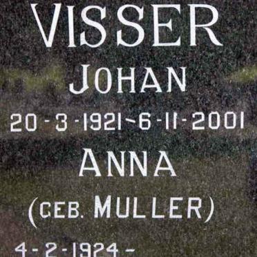 VISSER Johan 1921-2001 &amp; Anna MULLER 1924-