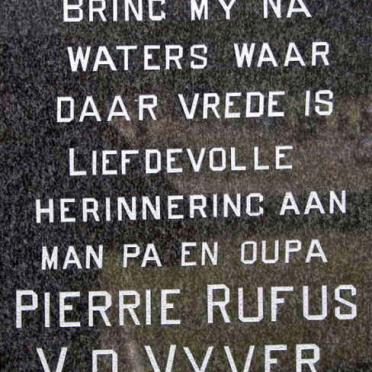 VYVER Pierrie Rufus, v.d. 1934-2004